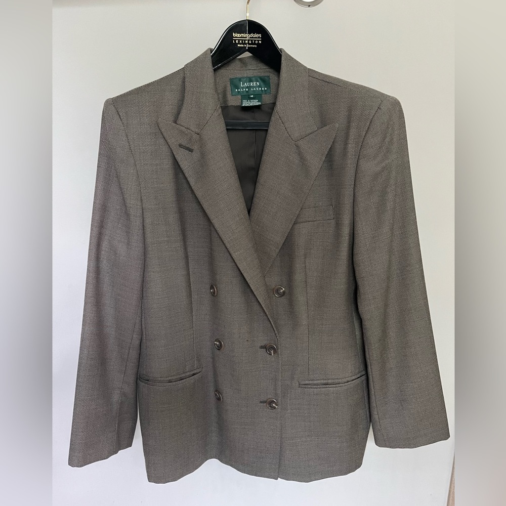 Brown Wool Blend Lauren Ralph Lauren Pant Suit size 16